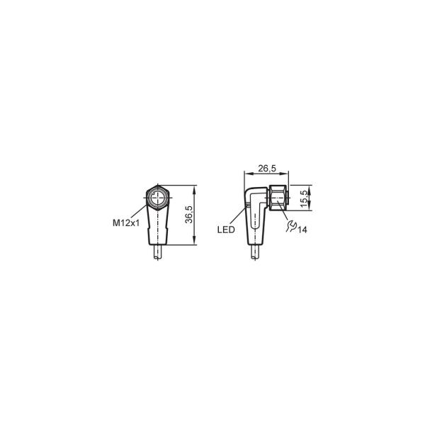EVT008 IFM - Cabo Conector Fêmea IFM Indústria Alimentícia 10m PVC IP69K M12
