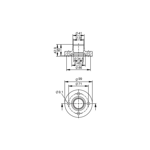 E40472 IFM - Adaptador para Soldagem IFM Sensor de Vazão SMF DN40 Aço Inox 316L