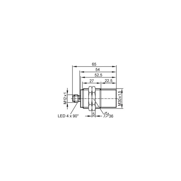 IIT231 IFM - Sensor Indutivo Totalmente Metálico IFM Áreas Higiênicas e Limpeza M30, 25mm, PNP, M12