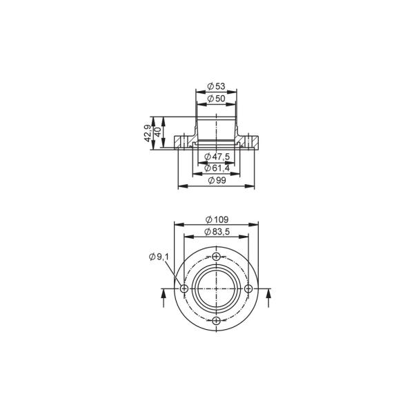 E40473 IFM - Adaptador para Soldagem ifm para Sensor SMF DN50 EN10357 Série A