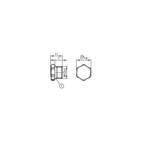 E12542 IFM - Tampa de Proteção IFM M12 Para Tomadas e Módulos Aço Inox 316L Kit 4 Peças