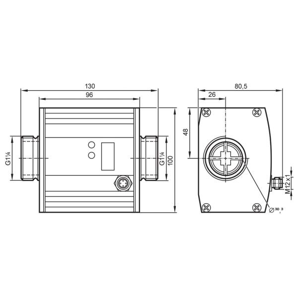 SU9000 IFM - Sensor de Vazão Ultrassônico IFM Medição de Vazão 0-12 m³/h 16 bar
