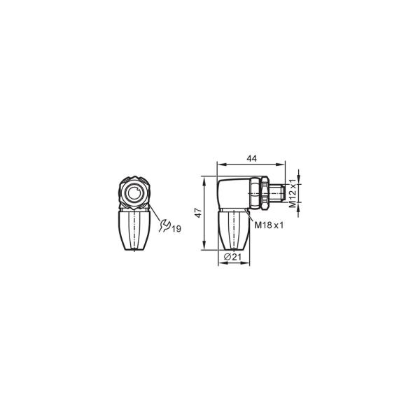 EVC813 IFM - Conector M12 Angular IFM Automação Industrial 4 Polos Banhado a Ouro