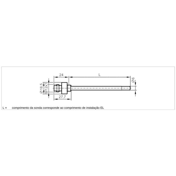 TT0291 IFM - Sensor de Temperatura IFM Sistemas Higiênicos Pt100 100mm M12