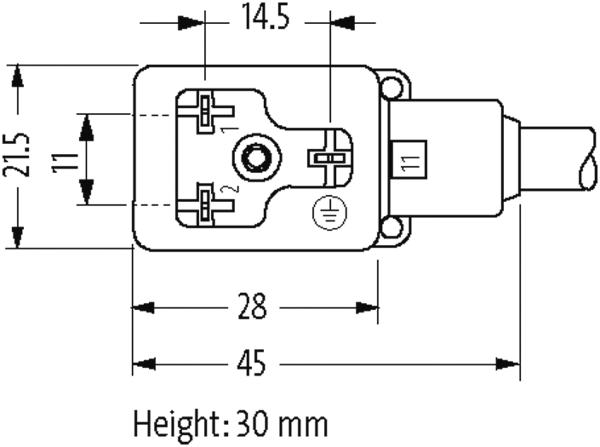 CABO PVC M12 MACHO RETO + CONECTOR PARA VALVULA FORMA BI 24V 10A