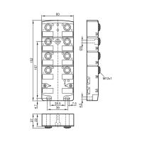 AC2471 IFM - Módulo CompactLine AS-Interface Entrada e Saída Industrial 4DI-Y 4DO IP67 AC2471