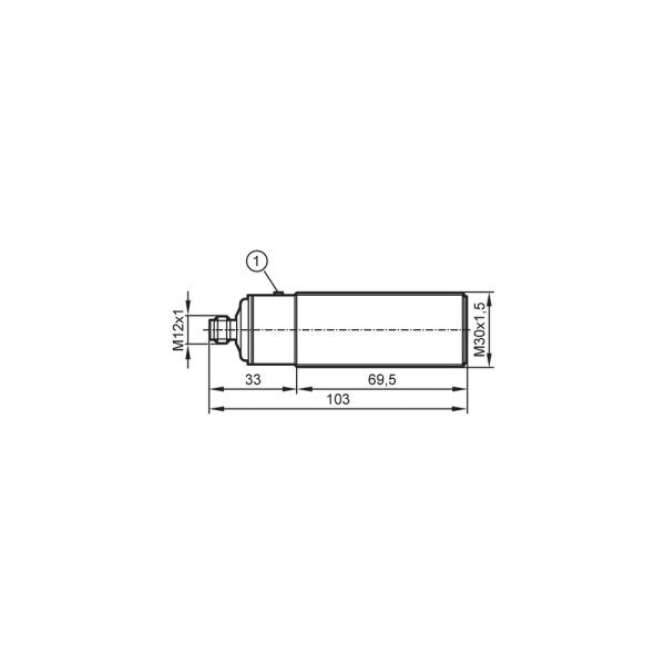 UIT501 IFM - Sensor Ultrassônico IFM Detecção de nível e distância M30, 250-3500mm, PNP, IO-Link