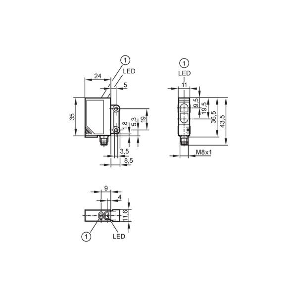 OJ5148 IFM - Sensor de Reflexão Difusa IFM Automação Industrial 400mm PNP IP67 M8