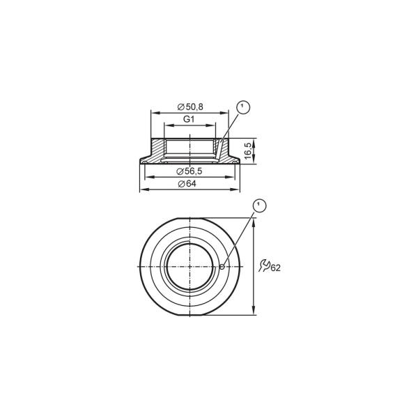 E33209 IFM - Adaptador Tri-Clamp IFM P/ sensores Aseptoflex DN50 2pol 16bar 316L