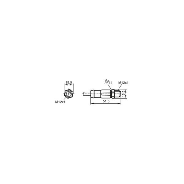 EVF522 IFM - Cabo de Conexão Industrial Indústria de Alimentos M12 D-Code 50m Blindado