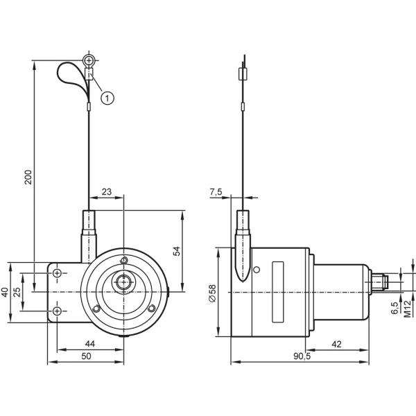 RMS001 IFM - Encoder de Cabo Magnético IFM Medição de Posição 1900mm 4-20mA M12