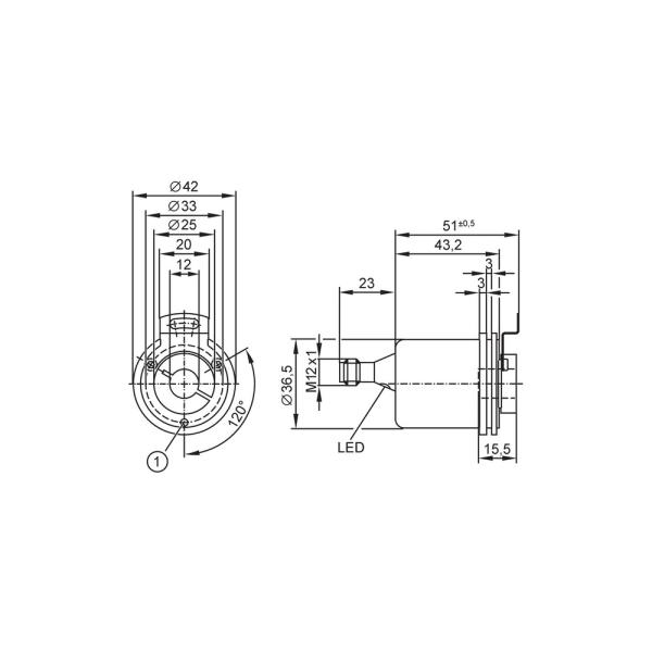 RM8004 IFM - Encoder Absoluto Multivolta Automação Industrial Eixo Vazado 12mm CAN M12
