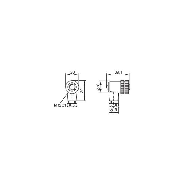 E11658 IFM - Soquete Confeccionável M12 Automação Industrial 4 Polos Angular IP68