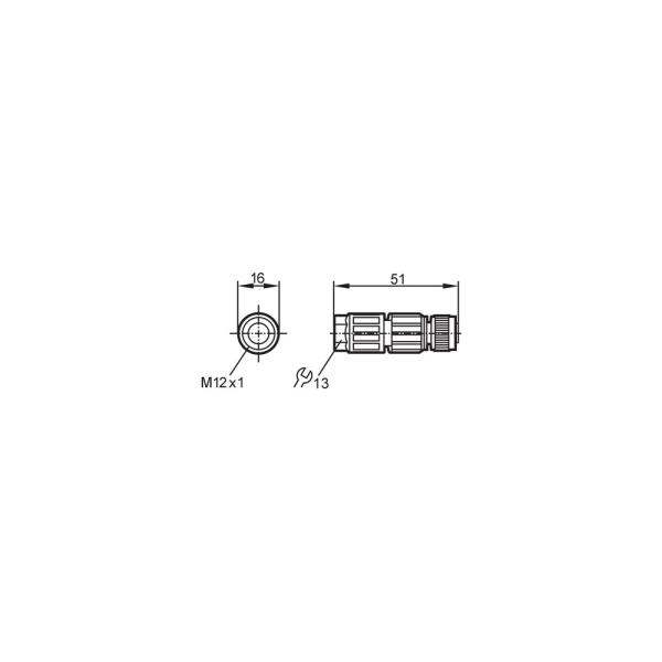 E11841 IFM - Soquete Confeccionável M12 Automação Industrial 4 Polos IP67