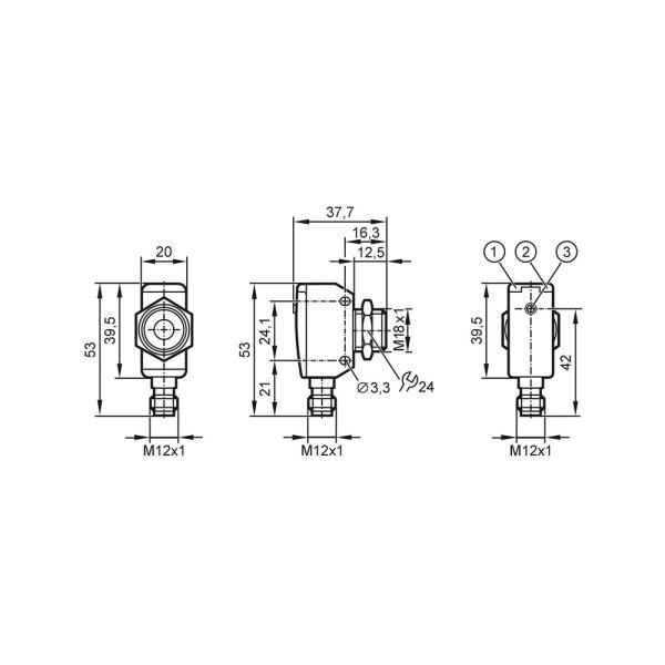UGT583 IFM - Sensor Ultrassônico IFM Detecção de nível e distância 60-800mm PNP M12 IP67
