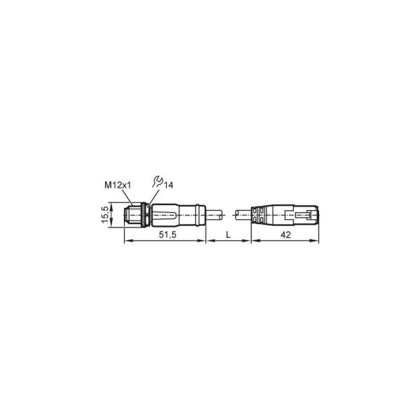 EVC936 IFM - Cabo Ethernet Industrial Automação Industrial M12 p/ RJ45 3m Blindado