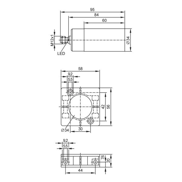 IB5169 IFM - Sensor Indutivo ifm Automação Industrial 20mm PNP/NPN M12