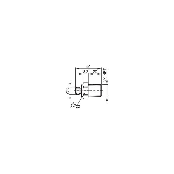 E30133 IFM - Adaptador p/ Sensores IFM Conexão G 1/4 p/ 1/2 NPT Inox 800bar