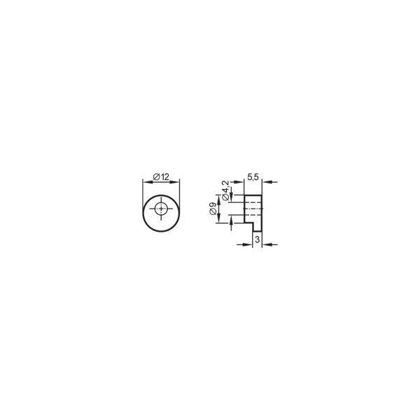 E60041 IFM - Excêntrica de Fixação IFM para Encoder Eixo Maciço Aço 4,2mm x 12mm