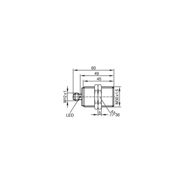 II7100 IFM - Sensor Indutivo ifm Detecção de objetos M30 PNP 10mm