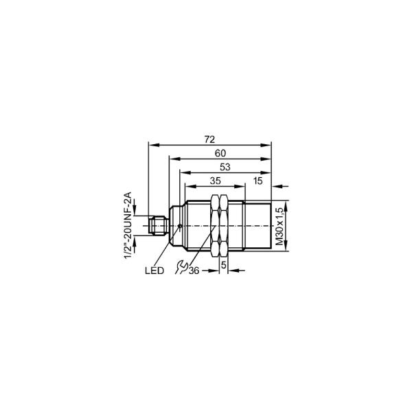 II0341 IFM - Sensor Indutivo IFM Detecção de objetos M30, 22mm, NA, 1/2"
