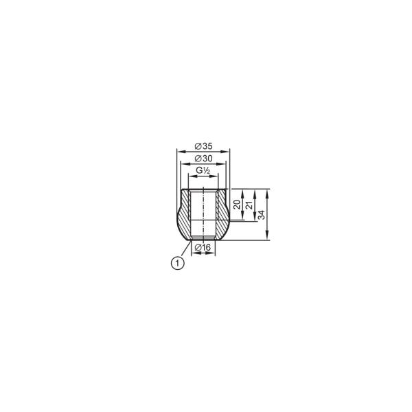 E30055 IFM - Adaptador de Soldagem IFM para Sensores de Processo Aço Inox G1/2 35mm