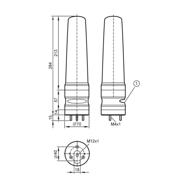 DV1530 IFM - Sinalizador LED 5 Seg Status Máquina IO-Link, Sirene, IP54, 24V