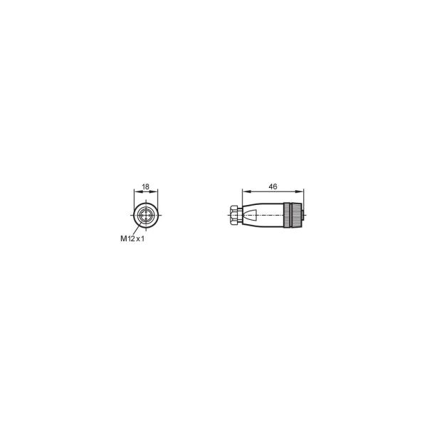 E10109 IFM - Soquete Confeccionável M12 Automação Industrial 4 Pinos, IP67, <250V