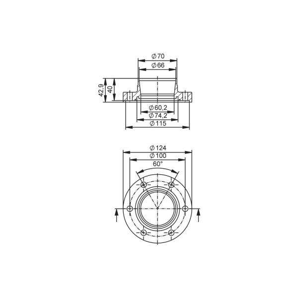 E40474 IFM - Adaptador Soldagem ifm Sensor Vazão SMF DN65 Aço Inox 316L