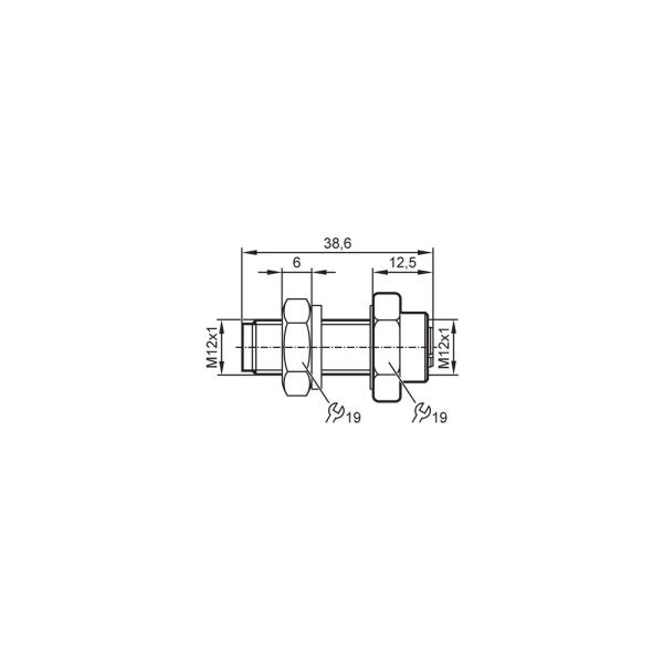 E73009 IFM - Passa-muro IFM Automação Industrial Aço Inox, IP69K, M12