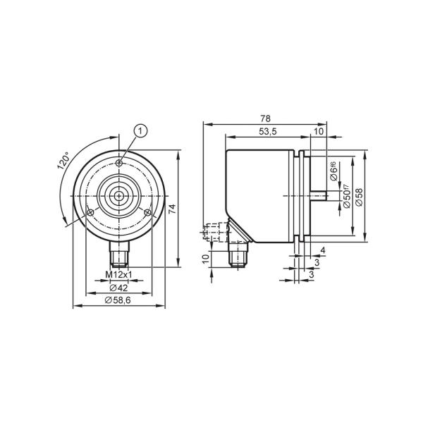 RU3100 IFM - Encoder Incremental IFM Medição de rotação Eixo 6mm, IO-Link, M12