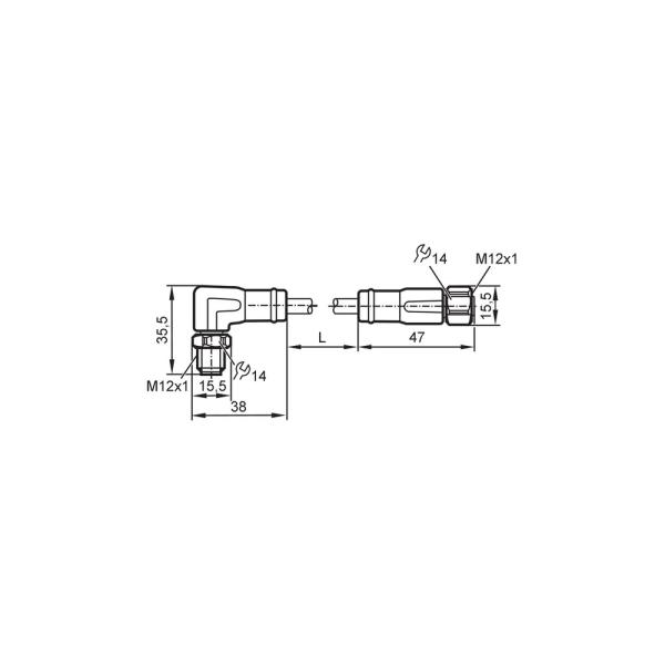 EVF508 IFM - Cabo de Ligação IFM Indústria Alimentícia 5m M12 IP69K