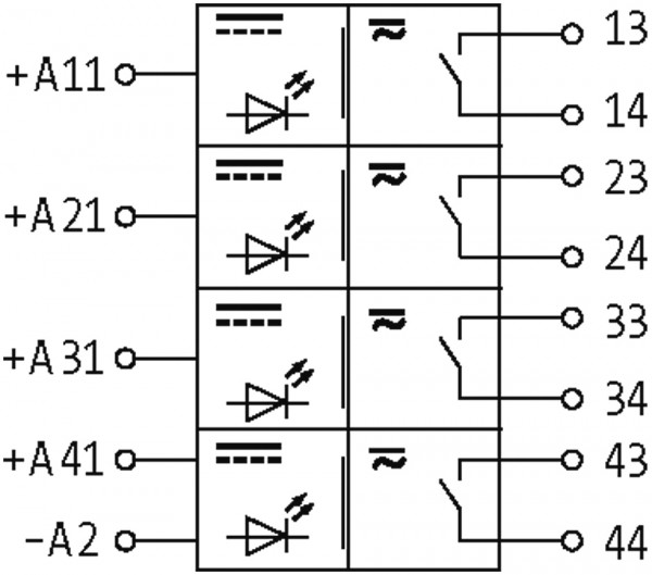 MOD RELE 4RELES 4CONT N/A IN