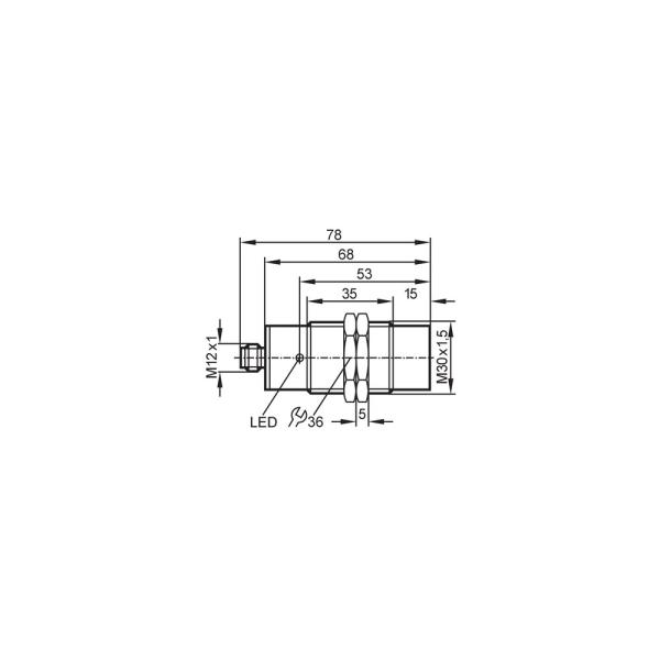 II5733 IFM - Sensor Indutivo IFM Automação Industrial M30 15mm PNP/NPN IP67