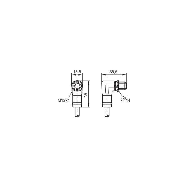 EVC899 IFM - Cabo Industrial M12 Angular Ethernet CAT5e Blindado 5m