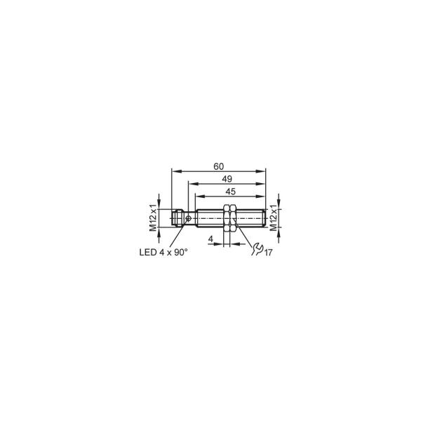 IFT258 IFM - Sensor Indutivo Totalmente Metálico Áreas Higiênicas M12 IO-Link PNP/NPN