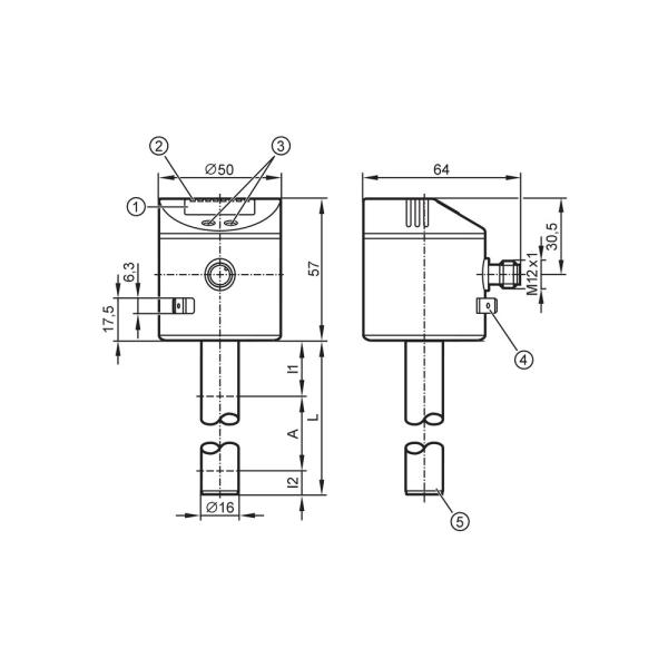LT8023 IFM - Sensor de Nível e Temperatura IFM Monitoramento de fluidos 472mm IO-Link PNP/NPN