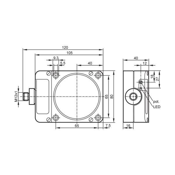 KD5039 IFM - Sensor Capacitivo IFM Detecção de objetos PNP 60mm M12 IP65