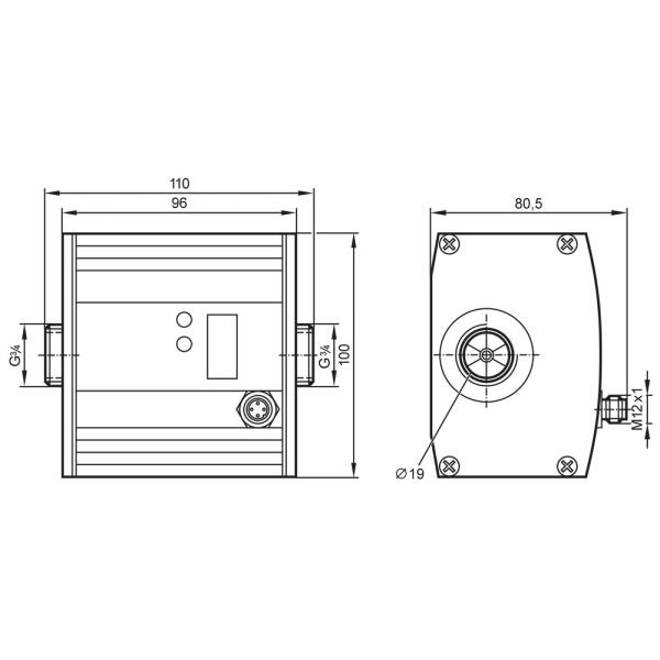 SU7000 IFM - Sensor de Vazão Ultrassônico IFM Monitoramento de Fluídos 0-3 m³/h 16 bar G 3/4