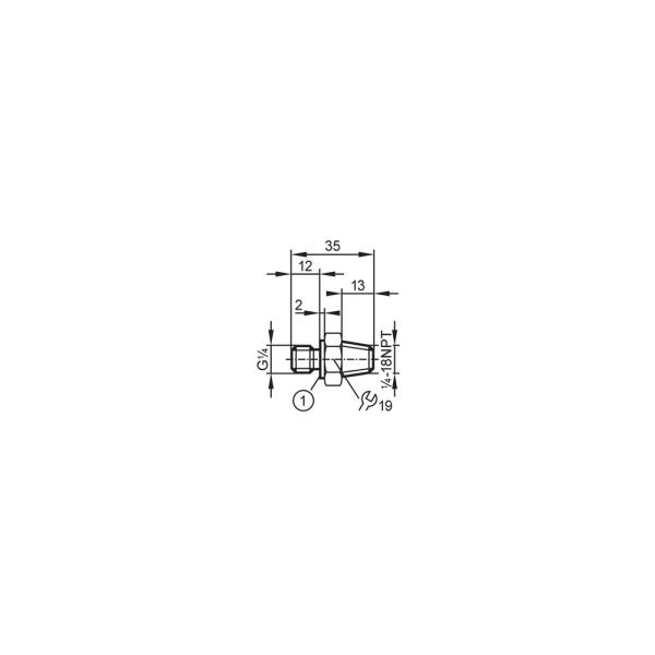 E30058 IFM - Adaptador Rosqueável IFM Sensores de Processo G1/4 p/ 1/4 NPT Aço Inox