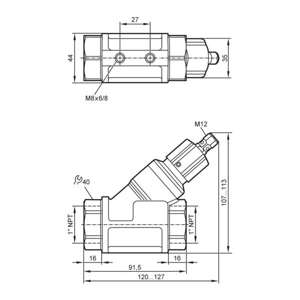 SBN346 IFM - Monitor de Fluxo IFM Inibidor de Refluxo 1" NPT 25 Bar PNP