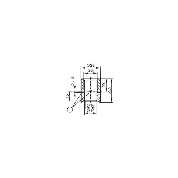 E43310 IFM - Adaptador de Soldagem ifm para Sensores de Processo DN25 G 1/2 Aço Inox 316L
