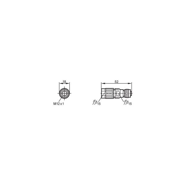E11145 IFM - Soquete Confeccionável IFM Automação Industrial M12 4 Pinos IP67