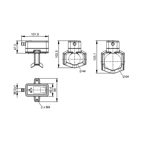 SUC300 IFM - Sensor de Vazão Ultrassônico IFM Monitoramento de Fluxo IO-Link 1,2-60m³/h