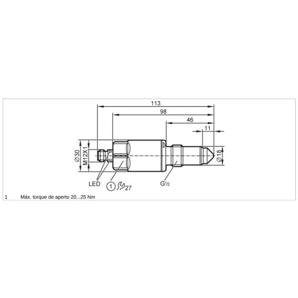 LMT100 IFM - Sensor de Nível Capacitivo IFM Detecção de Nível Limite IO-Link G 1/2