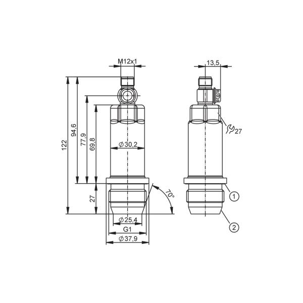 PM1607 IFM - Sensor de Pressão IFM Montagem Faceada Alimentícia IO-Link -0,05 a 1 bar
