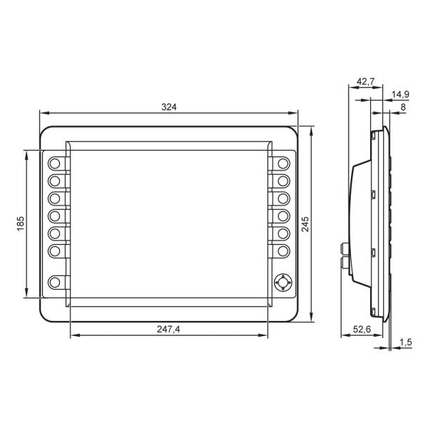 CR1201 IFM - Display Gráfico Programável IFM Automação de Máquinas Móveis 12 Pol 1024x768