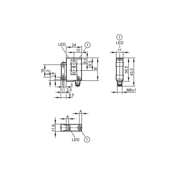 OJ5152 IFM - Sensor de Reflexão Difusa a Laser ifm Automação e Robótica 200mm PNP M8 IP67