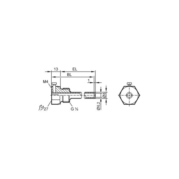 E37613 IFM - Tubo Protetor IFM Sensores de Temperatura 83mm G 1/2 Aço Inox