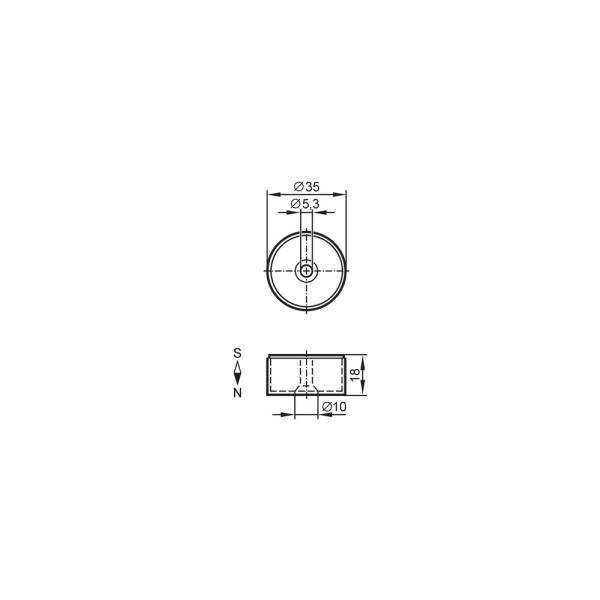 E10754 IFM - Ímã de Amortecimento IFM para sensores e atuadores Ø35x18.7mm 50mT